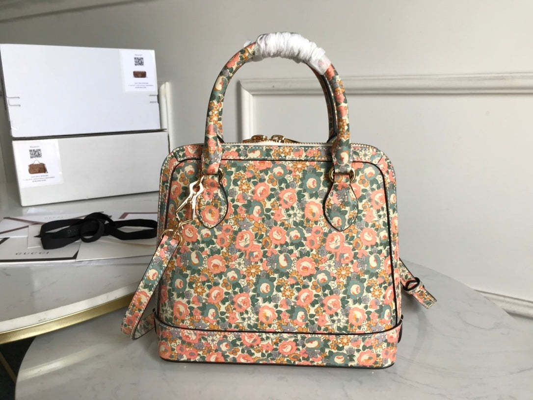 gg Horsebit 1955 Small Top Handle Bag Printing Liberty For Women 10in/25cm gg 620850