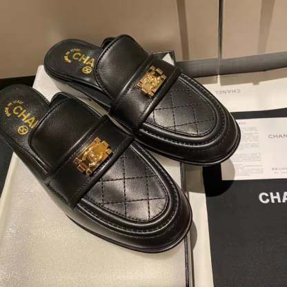 SANDAL CHL CASUAL PAIN LAETHER BLACK ELEGANT MULES SANDALS