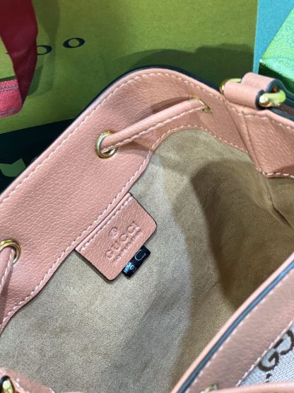 GG OPHIDIA GG MINI BUCKET BAG PINK 18CM 550620 FACC5 5748