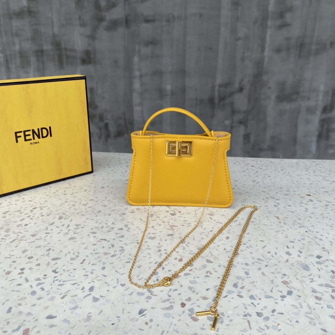 FI Nano Peekaboo Charm Crossbody Yellow Bag For Woman 12cm/4.5in