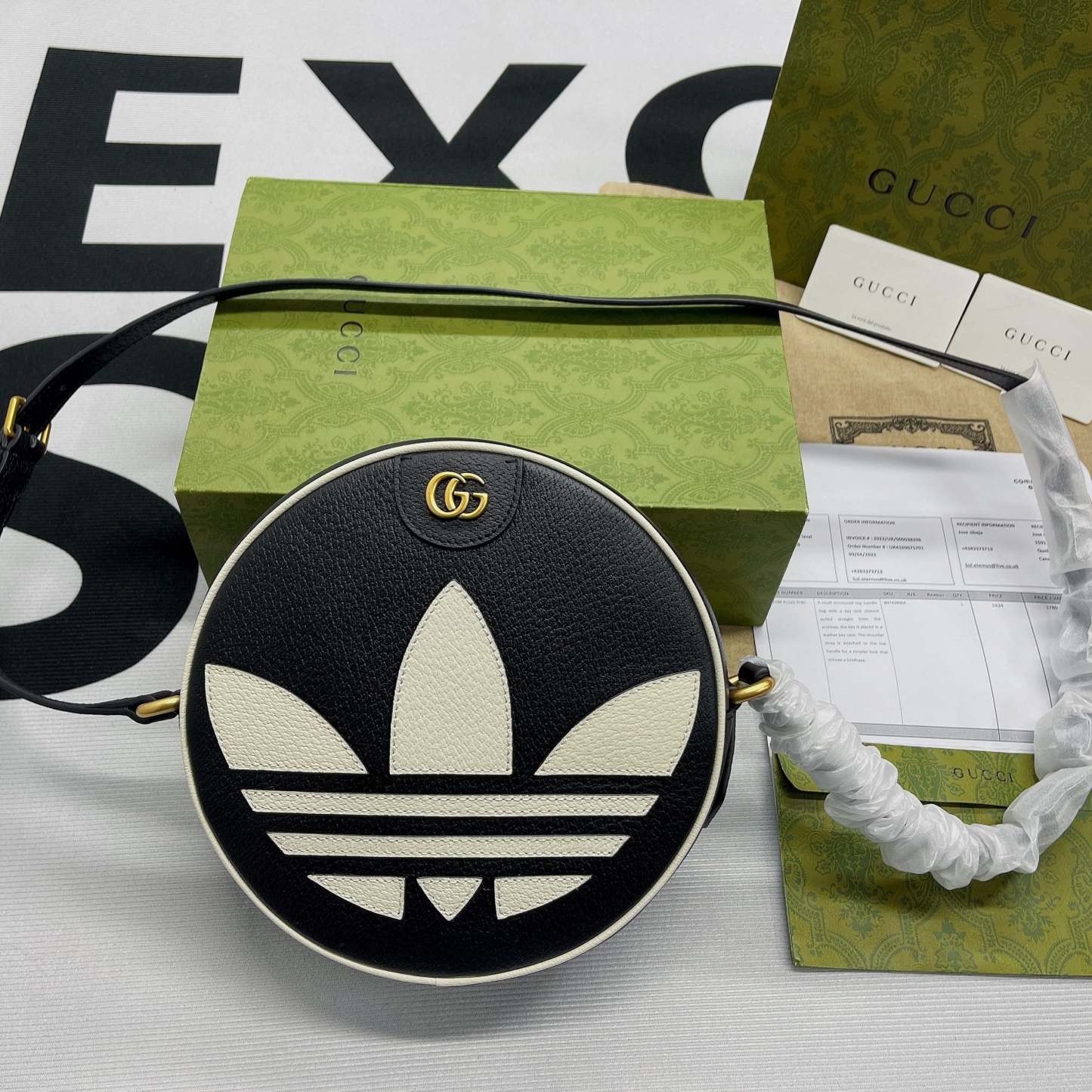 gg x Adidas Ophidia Shoulder Bag Black For Women, Women’s Bags 8.6in/22cm gg 