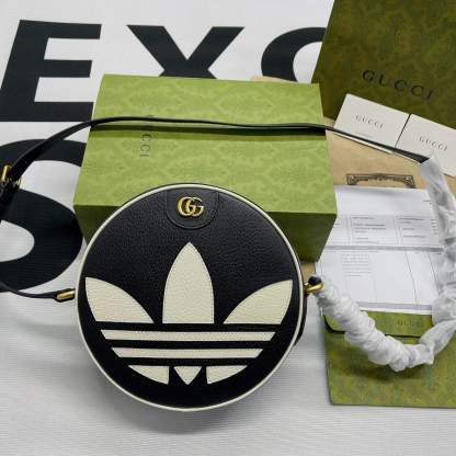 gg x Adidas Ophidia Shoulder Bag Black For Women, Women’s Bags 8.6in/22cm gg 
