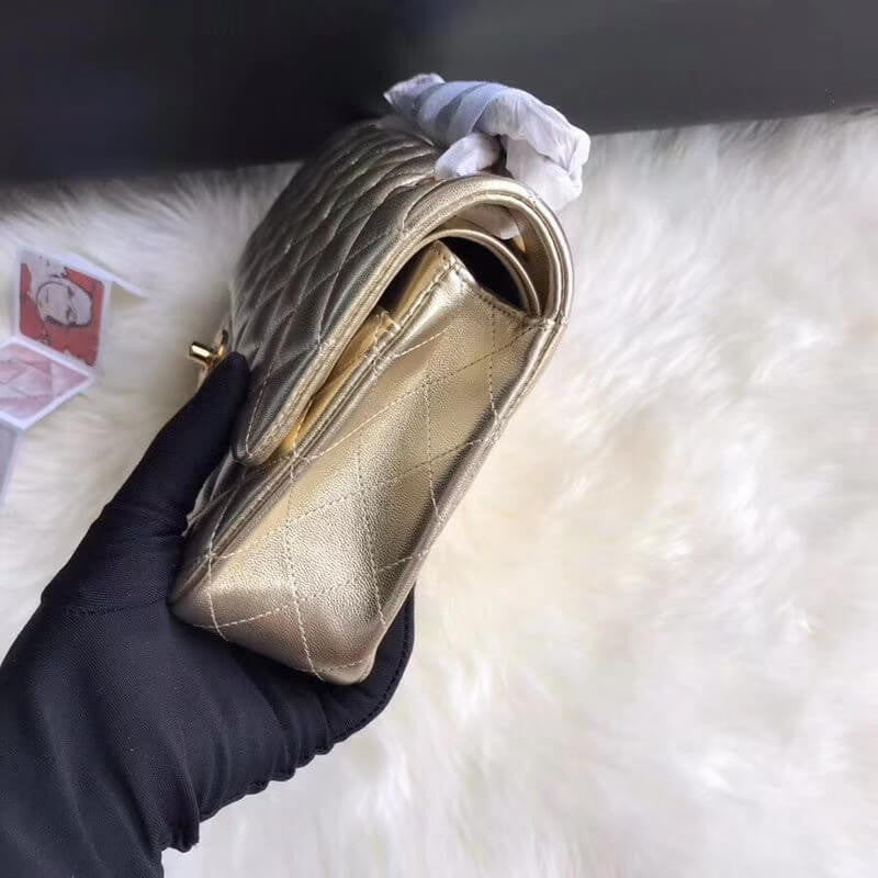 1112 Gold Medium Size 2.55 Lambskin Leather Flap Bag