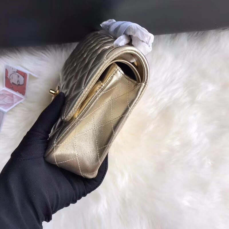 1112 Gold Medium Size 2.55 Lambskin Leather Flap Bag