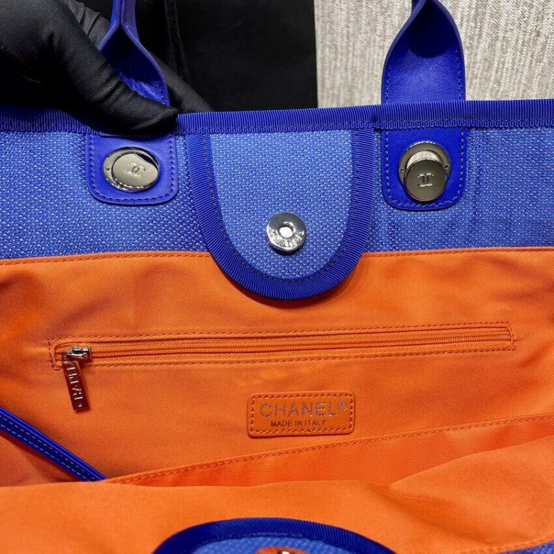21S Deauville Blue Orange Large Shopping Bag A66941