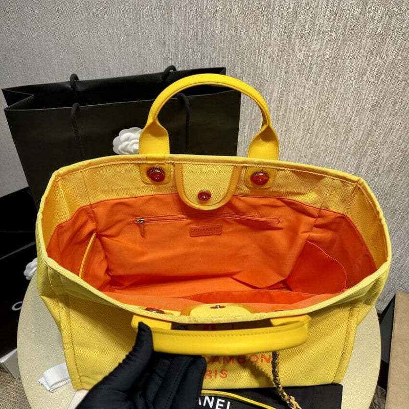 21S Deauville Orange Yellow Large Shopping Bag A66941