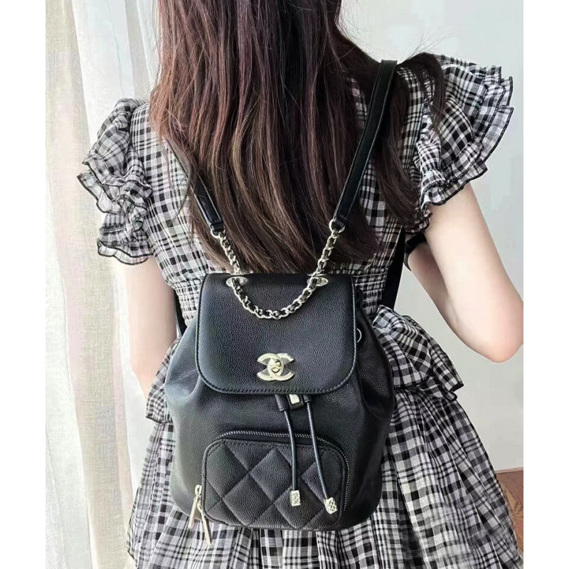 Business Affinity Mini Backpack in Black Caviar AS3530