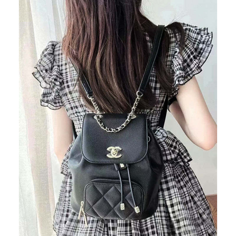 Business Affinity Mini Backpack in Black Caviar AS3530