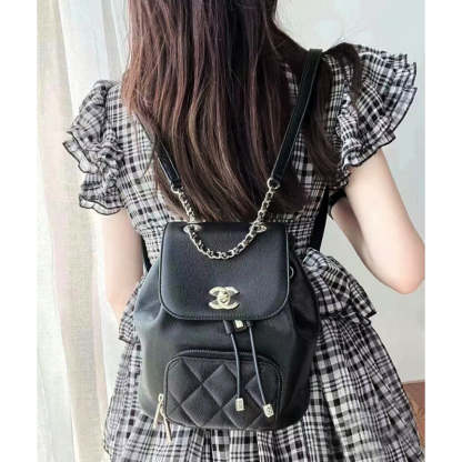 Business Affinity Mini Backpack in Black Caviar AS3530