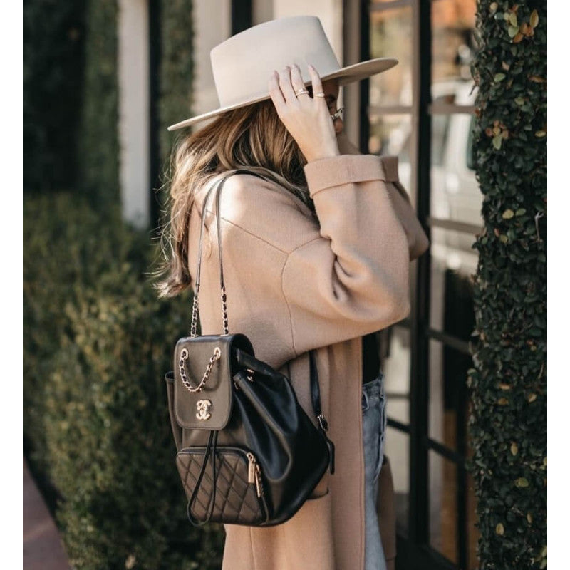 Business Affinity Mini Backpack in Black Caviar AS3530