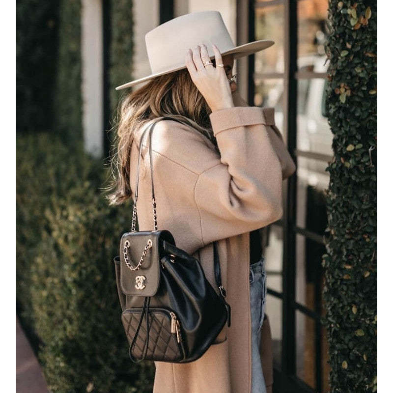 Business Affinity Mini Backpack in Black Caviar AS3530