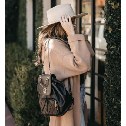 Business Affinity Mini Backpack in Black Caviar AS3530