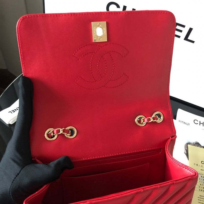 Calfskin Mini Flap Bag A91586