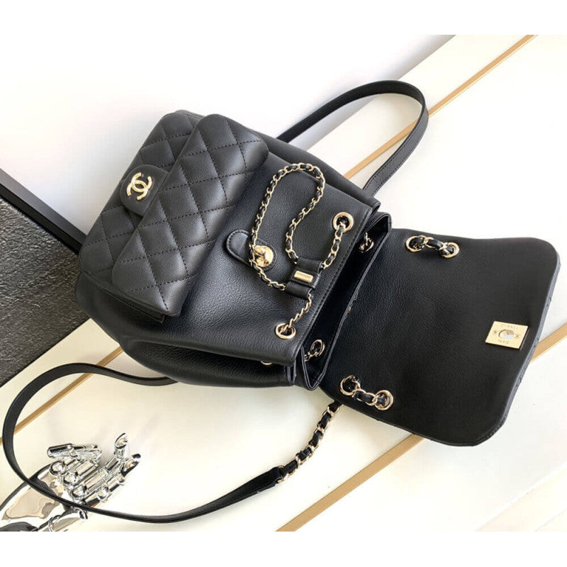 Calfskin Quilted Medium Duma Backpack AS3618