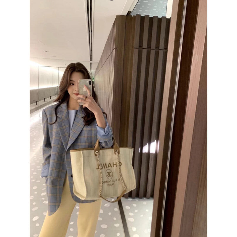 Canvas Large Deauville Pearl Tote Bag A66941