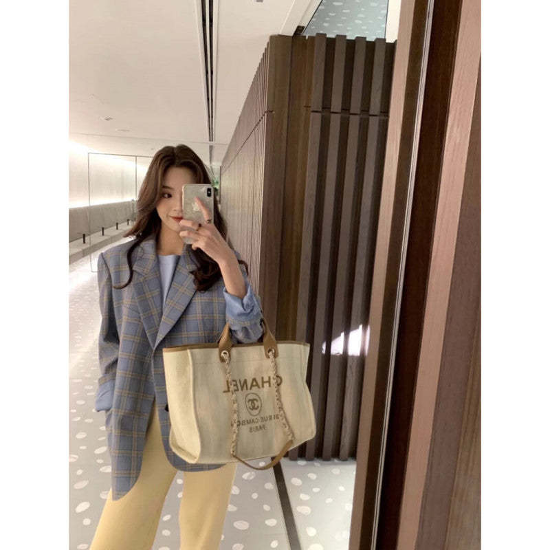 Canvas Large Deauville Pearl Tote Bag A66941