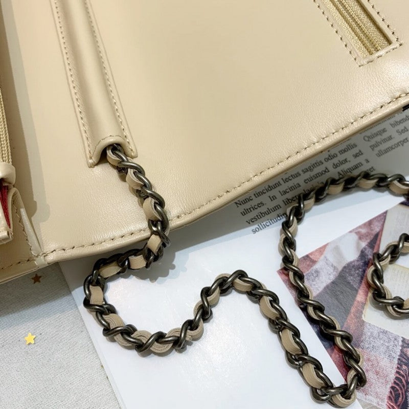 Chevron Crinkled Calfskin Gabrielle Wallet on Chain WOC Bag A86025