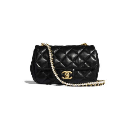 Crystal Pearls Chain Flap Bag AS2210