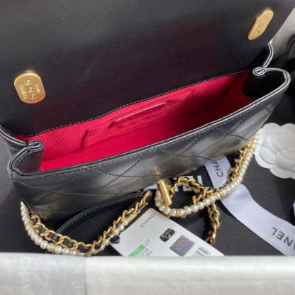 Crystal Pearls Chain Flap Bag AS2210