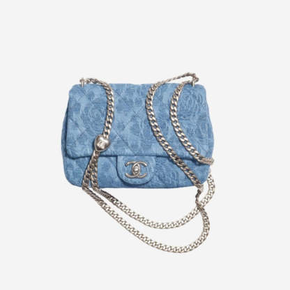 Heart Crush Chain Flap Bag in Denim Blue AS3829