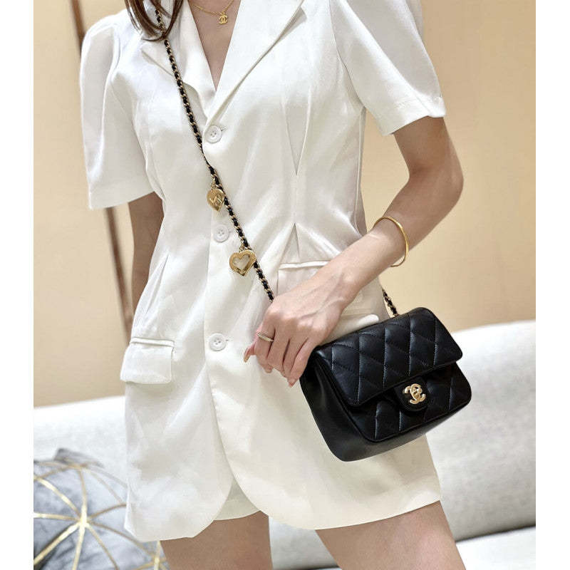 Mini Flap Bag 20cm Heart Chain AS3457