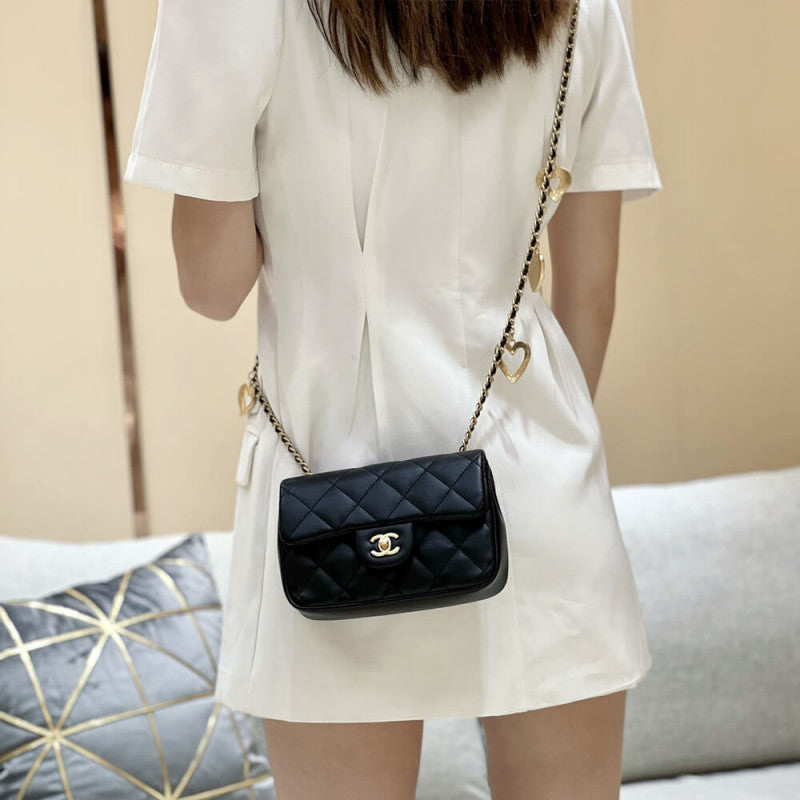 Mini Flap Bag Heart Chain AS3456