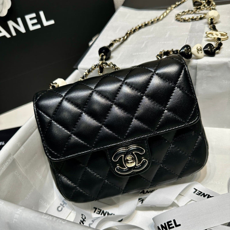 Mini Flap Bag in Black Lambskin AS3782