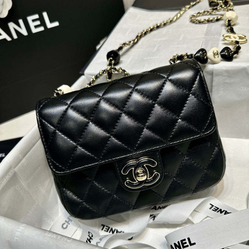Mini Flap Bag in Black Lambskin AS3782