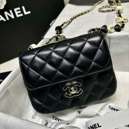 Mini Flap Bag in Black Lambskin AS3782