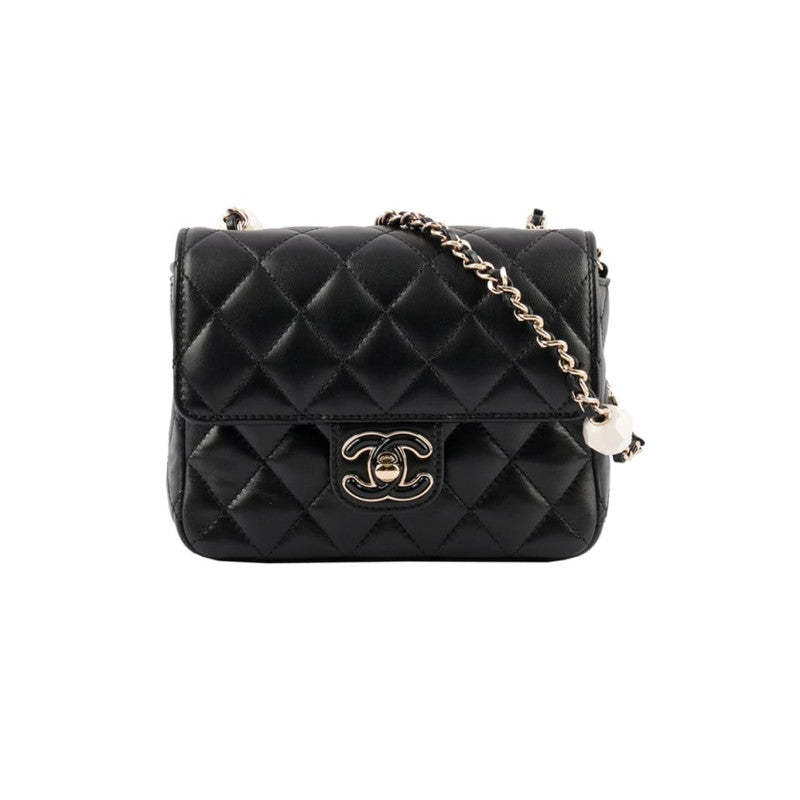 Mini Flap Bag in Black Lambskin AS3782