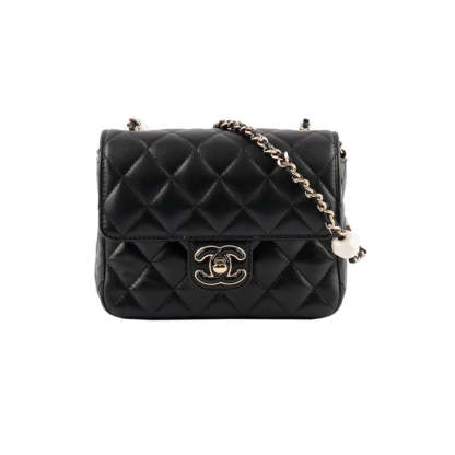 Mini Flap Bag in Black Lambskin AS3782
