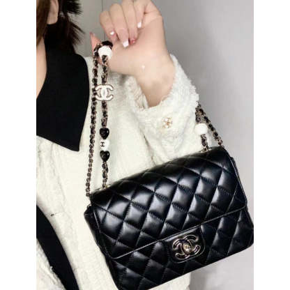 Mini Flap Bag in Black Lambskin AS3782