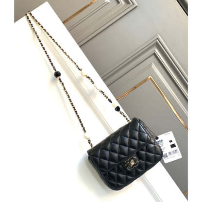 Mini Flap Bag in Black Lambskin AS3782