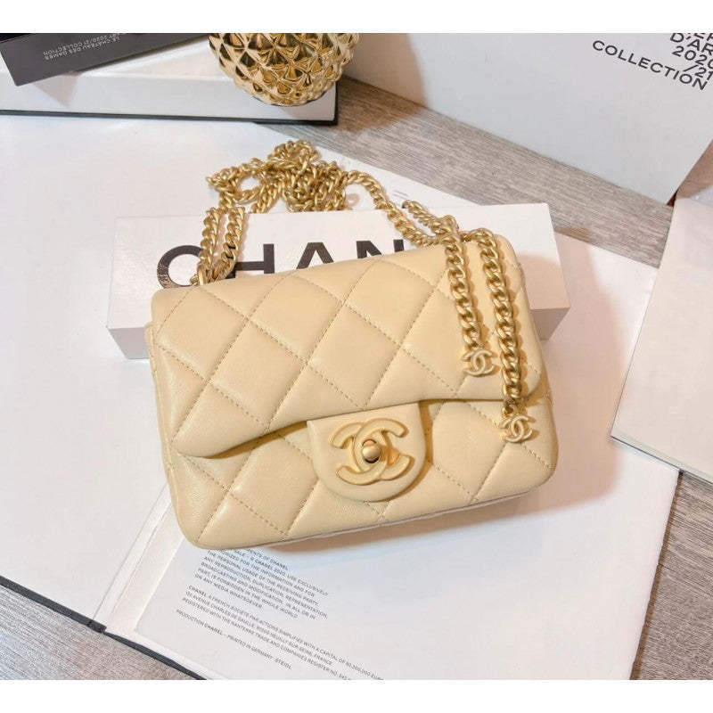 Mini Flap Bag in Lambskin with Enamel CC AS3113