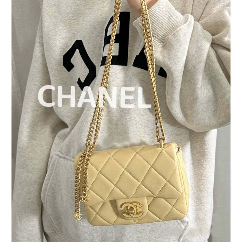 Mini Flap Bag in Lambskin with Enamel CC AS3113