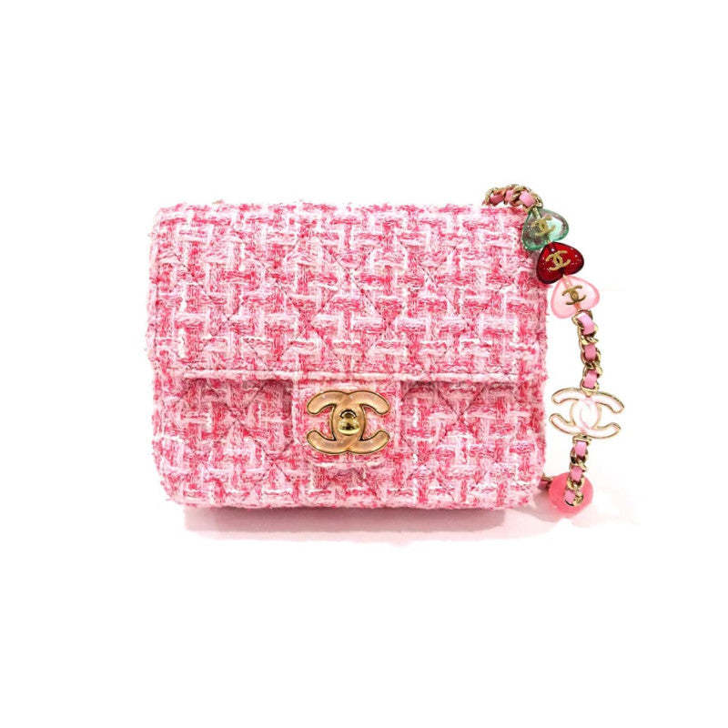 Mini Flap Bag in Pink Tweed AS3782