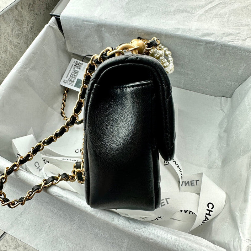 Mini Flap Bag with Pearl Top Handle Chain AS4385