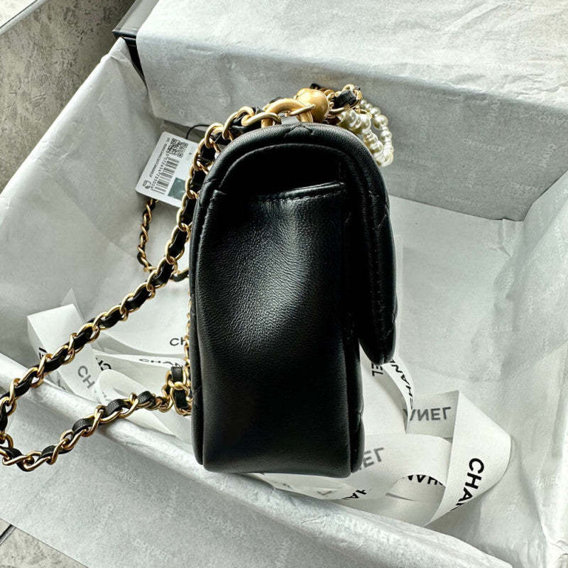 Mini Flap Bag with Pearl Top Handle Chain AS4385