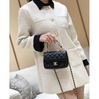 Mini Flap Bag with Pearl Top Handle Chain AS4385