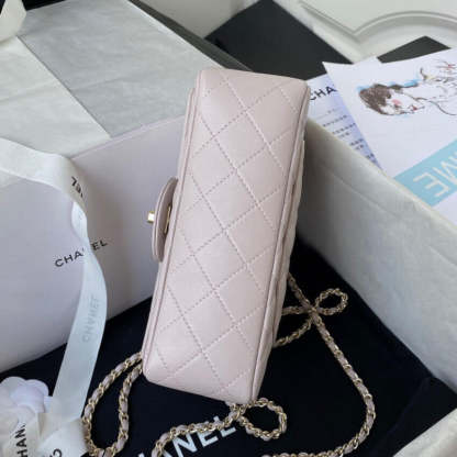 Mini Flap Bag With Top Handle AS2431 in Iridescent Lambskin