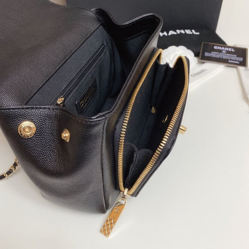 Quilted Caviar Leather Small Business Affinity Bag A93749