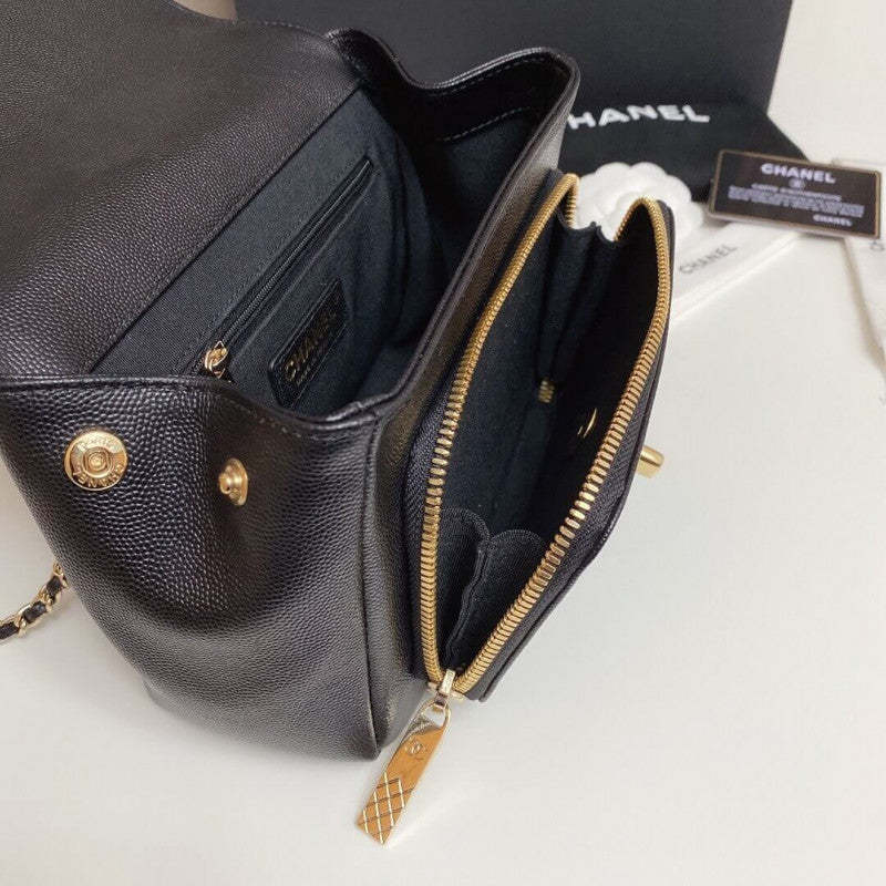 Quilted Caviar Leather Small Business Affinity Bag A93749