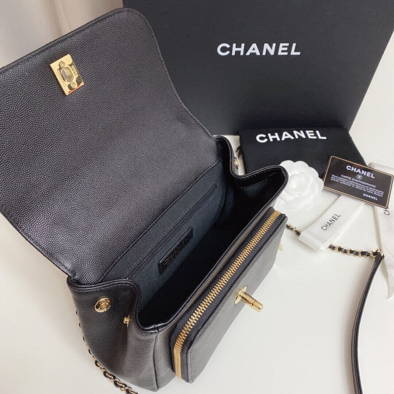 Quilted Caviar Leather Small Business Affinity Bag A93749