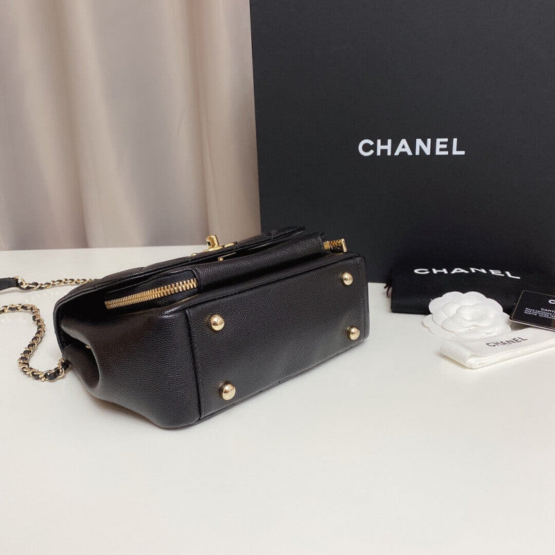 Quilted Caviar Leather Small Business Affinity Bag A93749