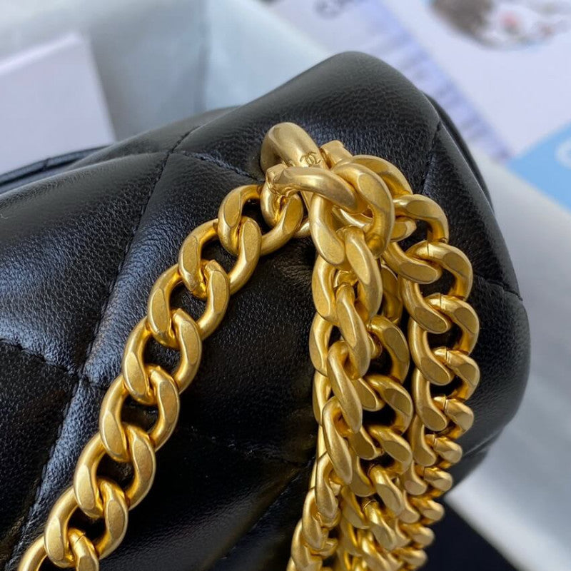 Small Flap Bag in Lambskin with Enamel CC AS3114