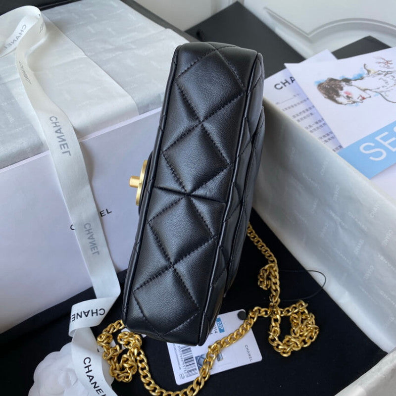 Small Flap Bag in Lambskin with Enamel CC AS3114