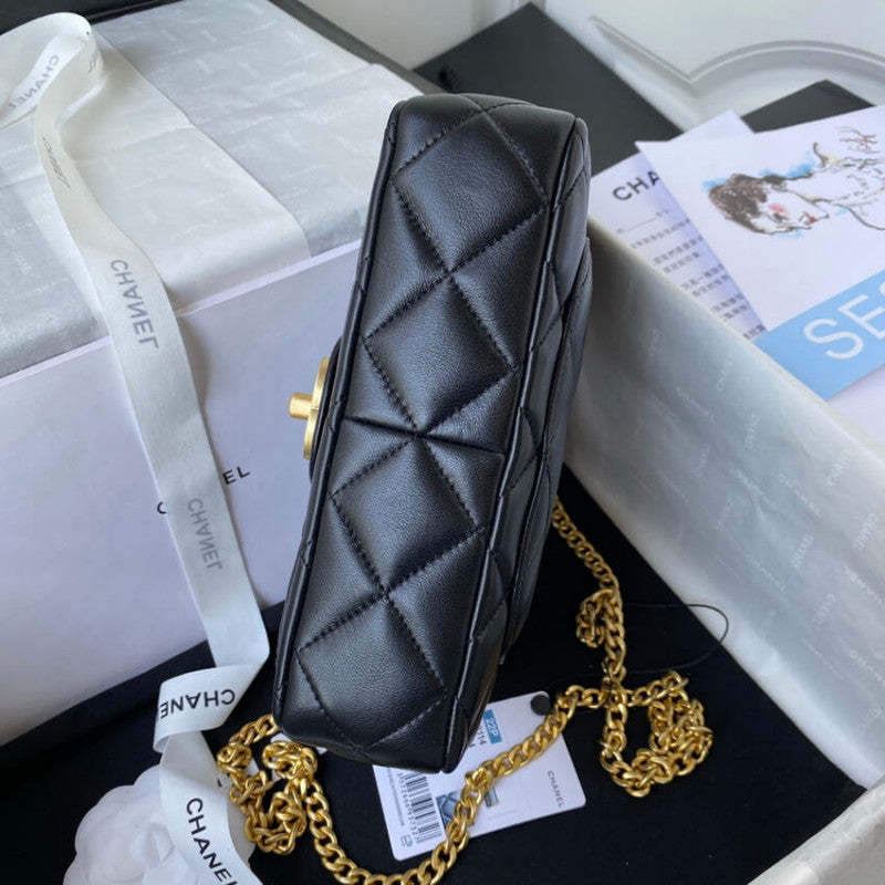 Small Flap Bag in Lambskin with Enamel CC AS3114