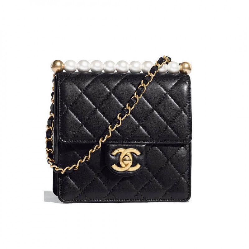 Small Pearl Chain Flap Bag AS0584