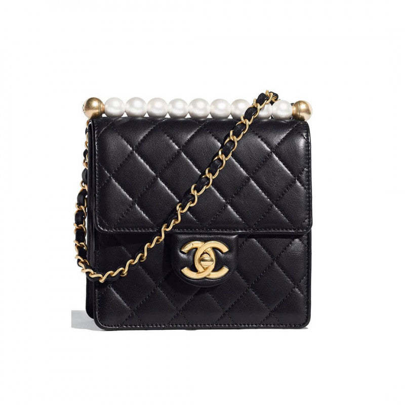Small Pearl Chain Flap Bag AS0584