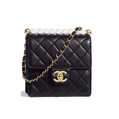 Small Pearl Chain Flap Bag AS0584